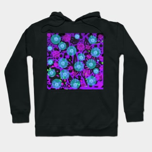 Tropicana. A bright, floral summery design in pink, purple, blue and white. Hoodie